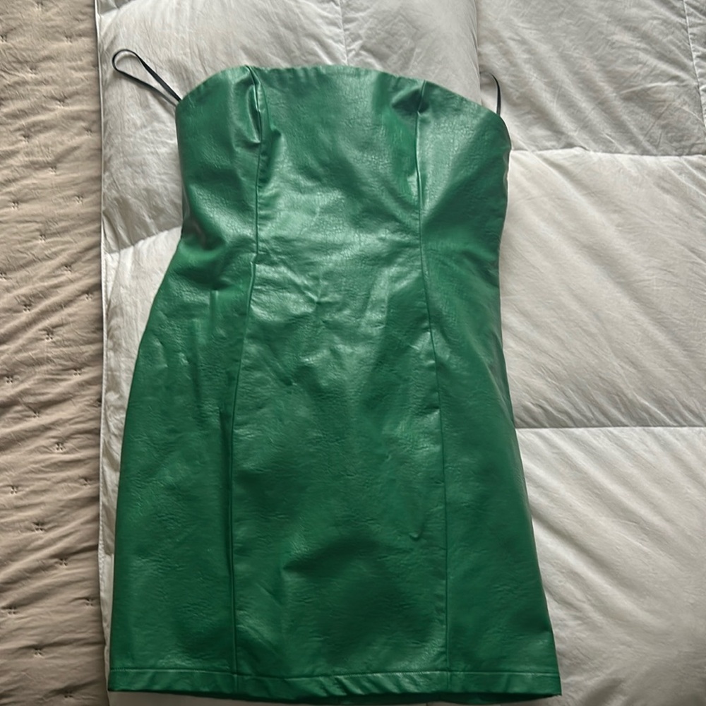 Princess Polly green leather dress